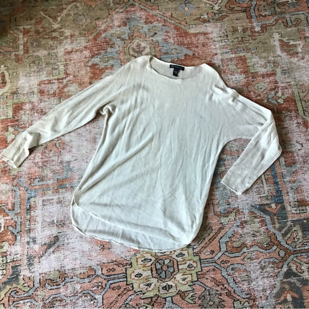INC Cream Long Sleeve Sweater